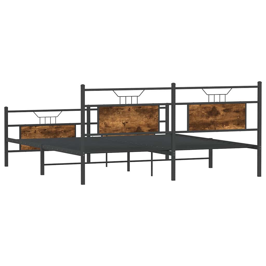 Metalni okvir kreveta bez madraca boja hrasta 180x200 cm