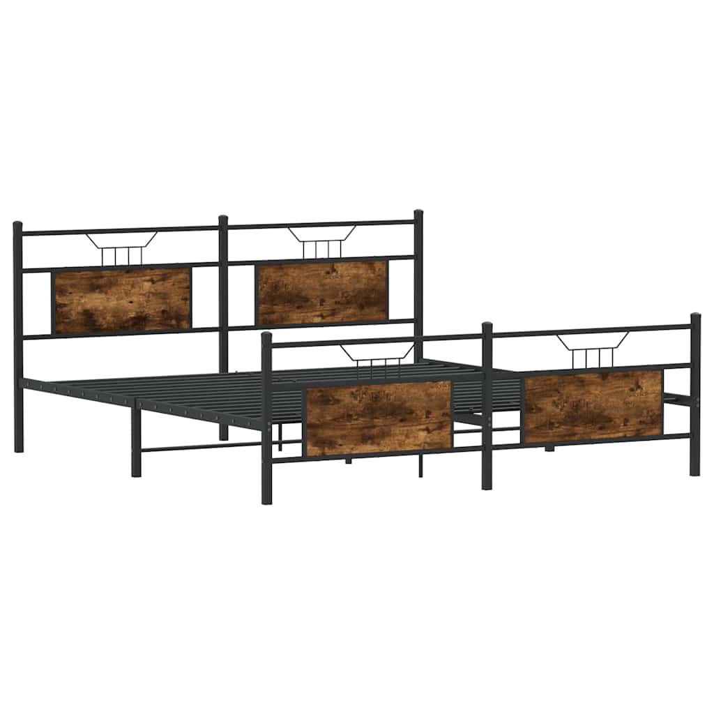 Metalni okvir kreveta bez madraca boja hrasta 183x213 cm