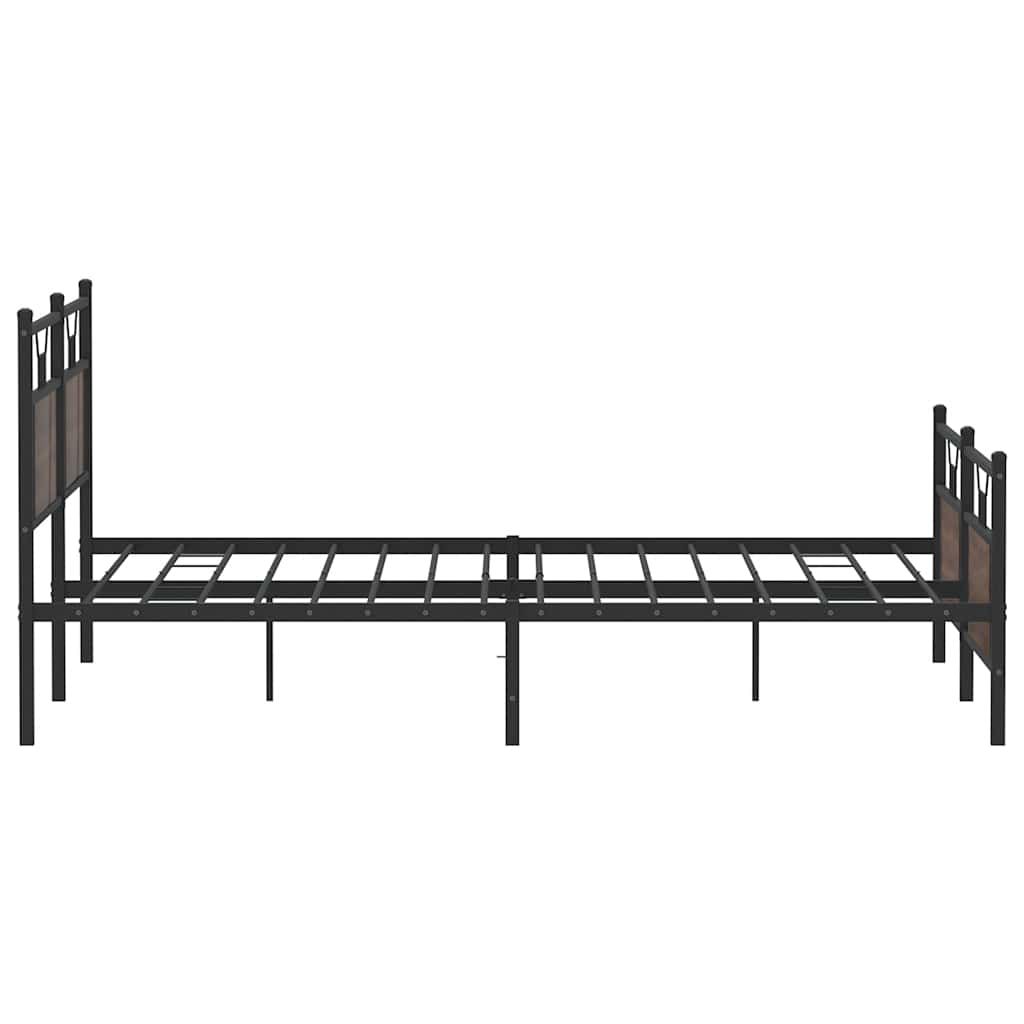 Metalni okvir kreveta bez madraca smeđa boja hrasta 180x200 cm
