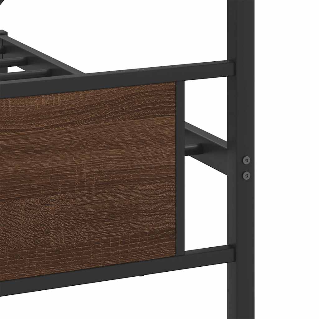 Metalni okvir kreveta bez madraca smeđa boja hrasta 200x200 cm