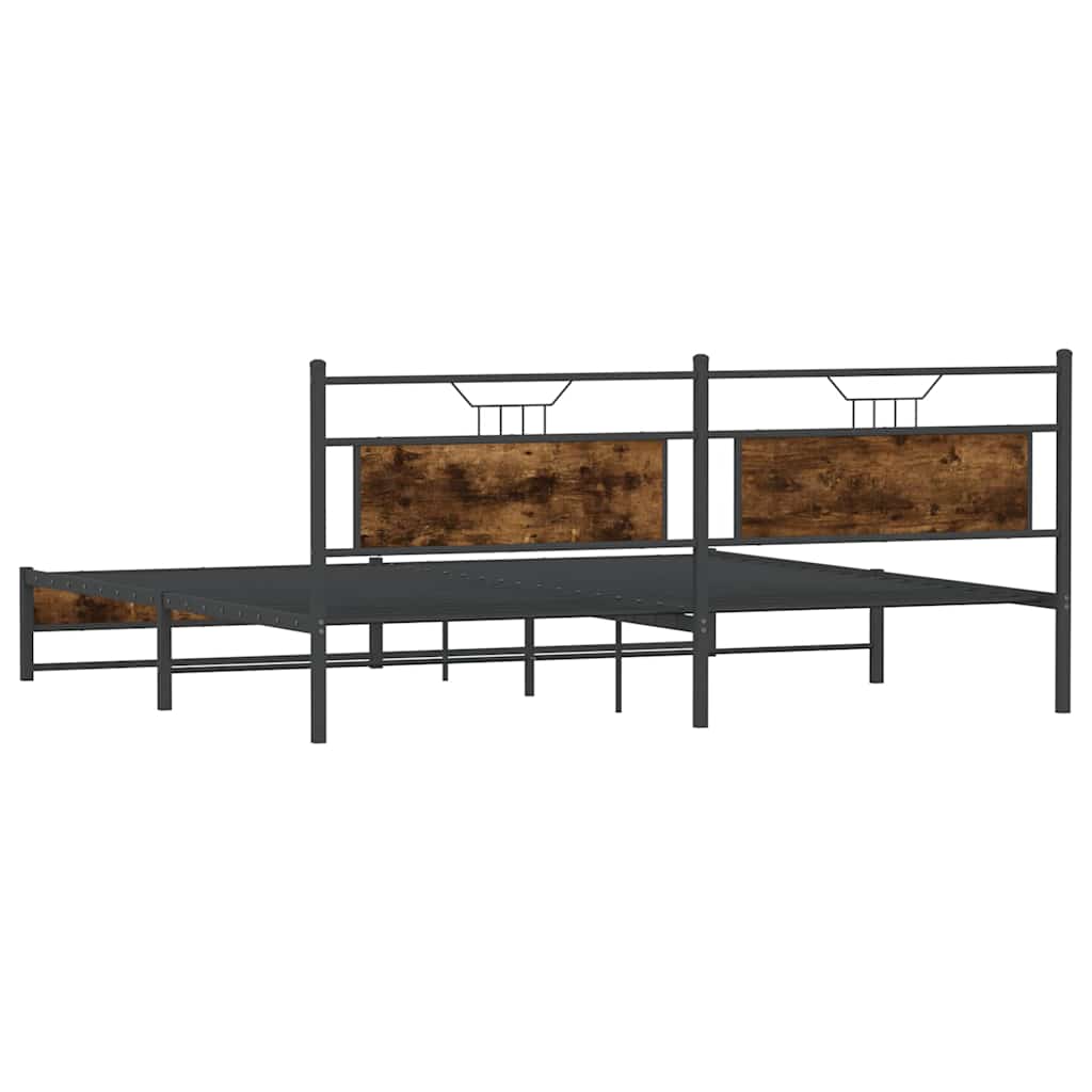 Metalni okvir kreveta bez madraca boja hrasta 200x200 cm