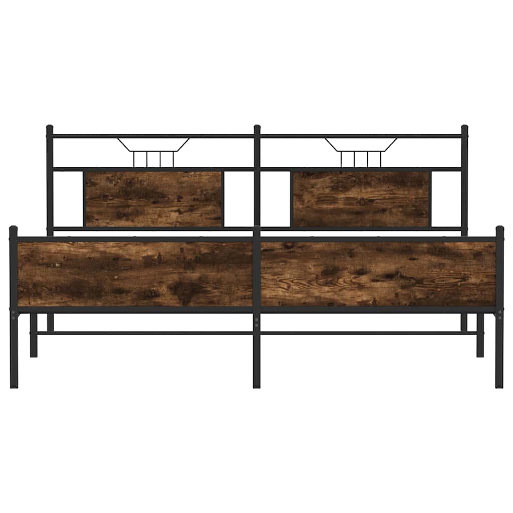 Metalni okvir kreveta bez madraca boja hrasta 180x200 cm