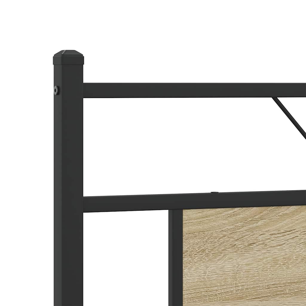 Metalni okvir kreveta bez madraca boja hrasta sonome 183x213 cm