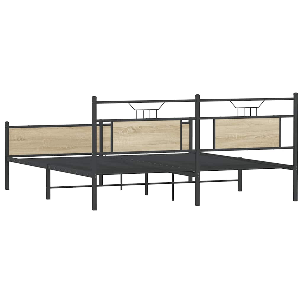 Metalni okvir kreveta bez madraca boja hrasta sonome 160x200 cm