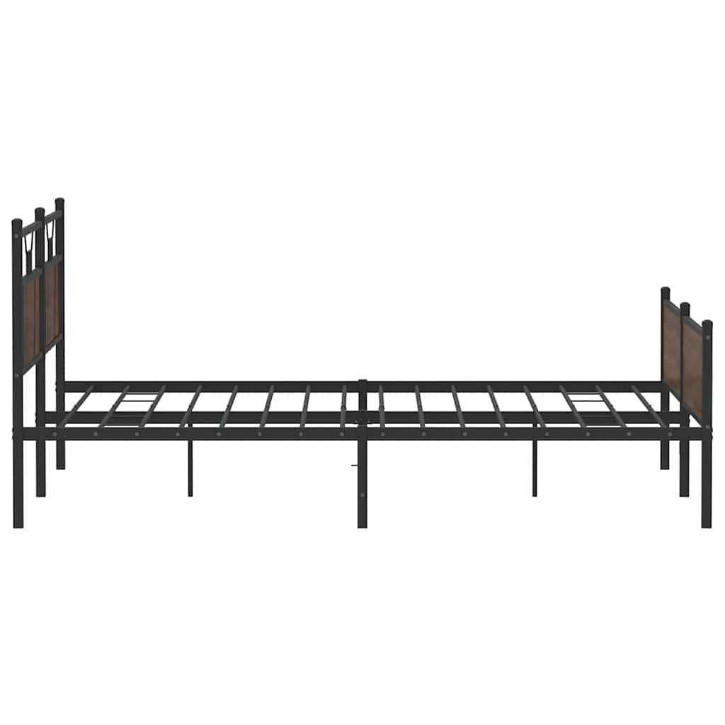 Metalni okvir kreveta bez madraca smeđa boja hrasta 160x200 cm