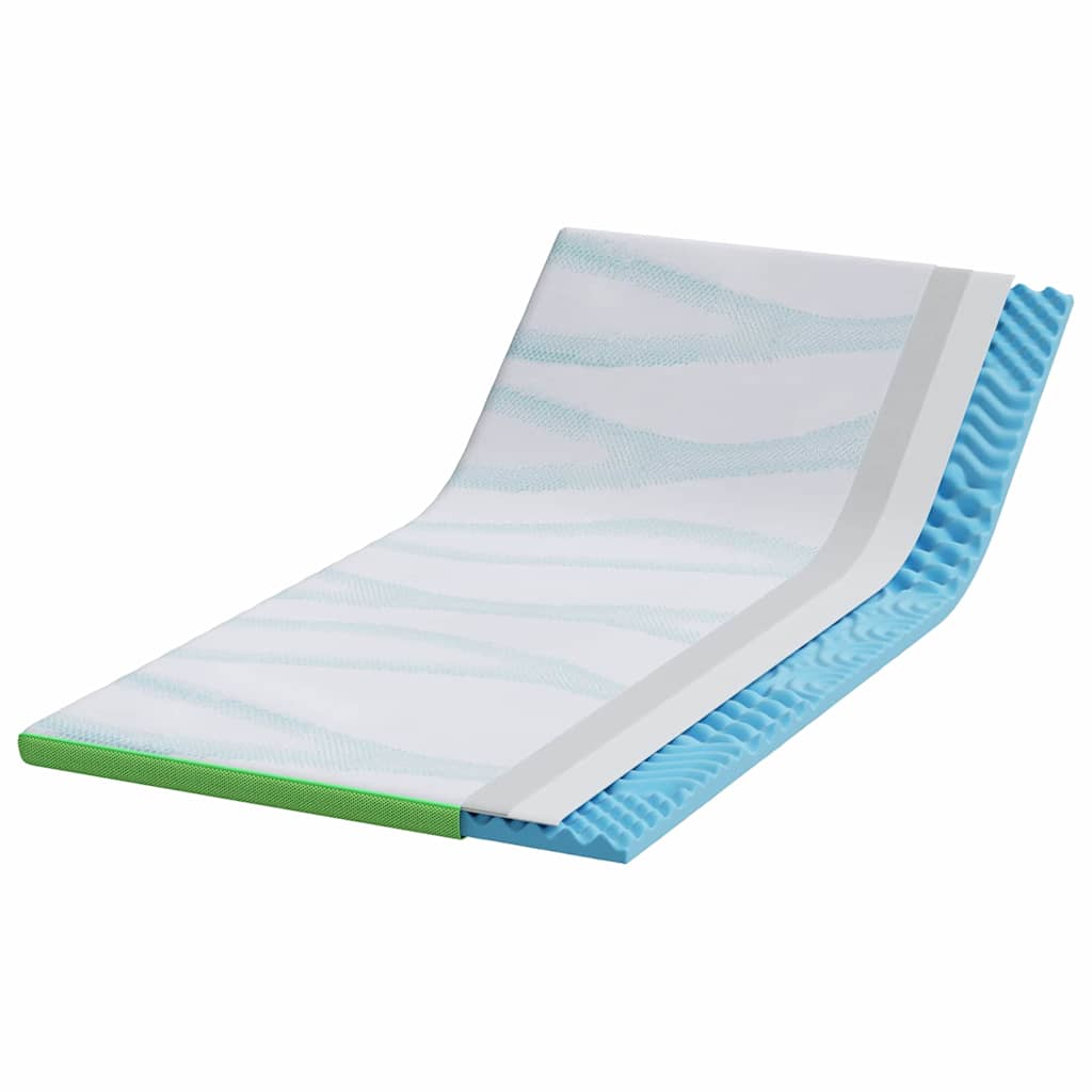Nadmadrac Bijela i zelena 90 x 200 cm Jakard tkanina