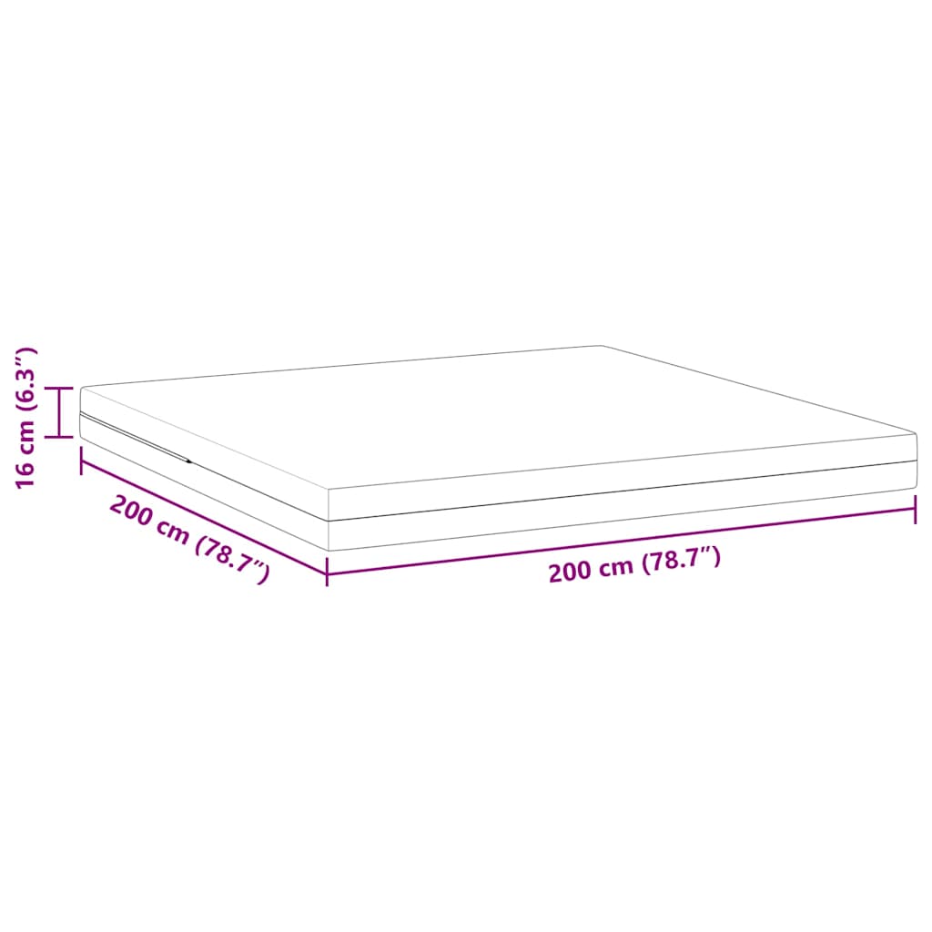 Madrac Srednje tvrdo 200 x 200 cm Bijelo