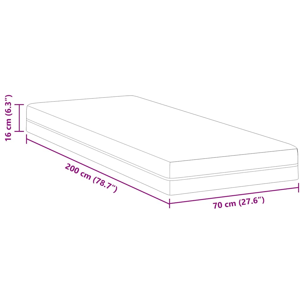 Madrac Bijela i siva 70 x 200 cm Žakar tkanina