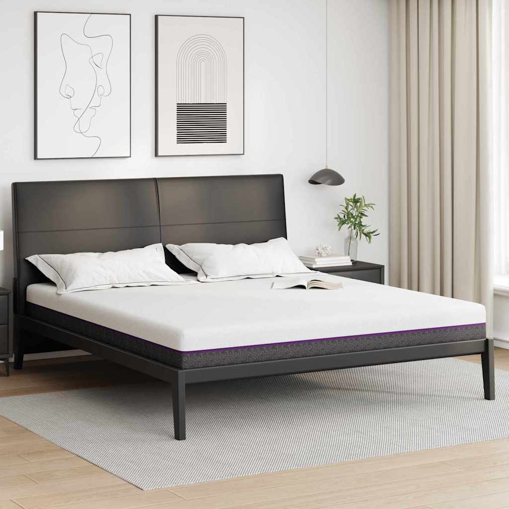 Madrac Bijela i siva 200 x 200 cm Žakar tkanina