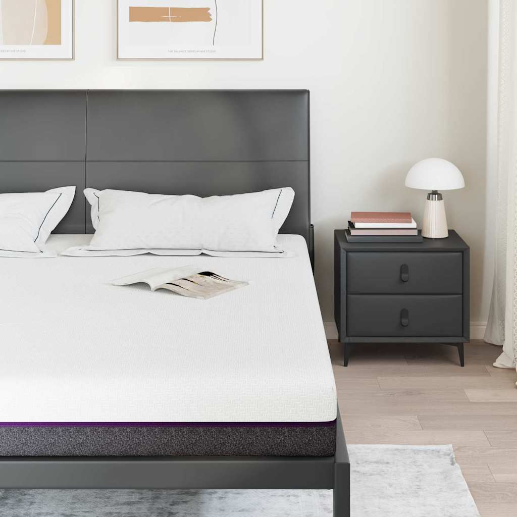 Madrac Bijela i siva 200 x 200 cm Žakar tkanina