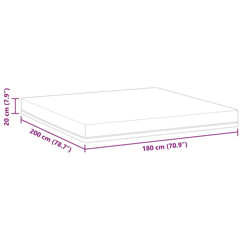 Madrac Bijela i Plava 180 x 200 cm Žakar tkanina