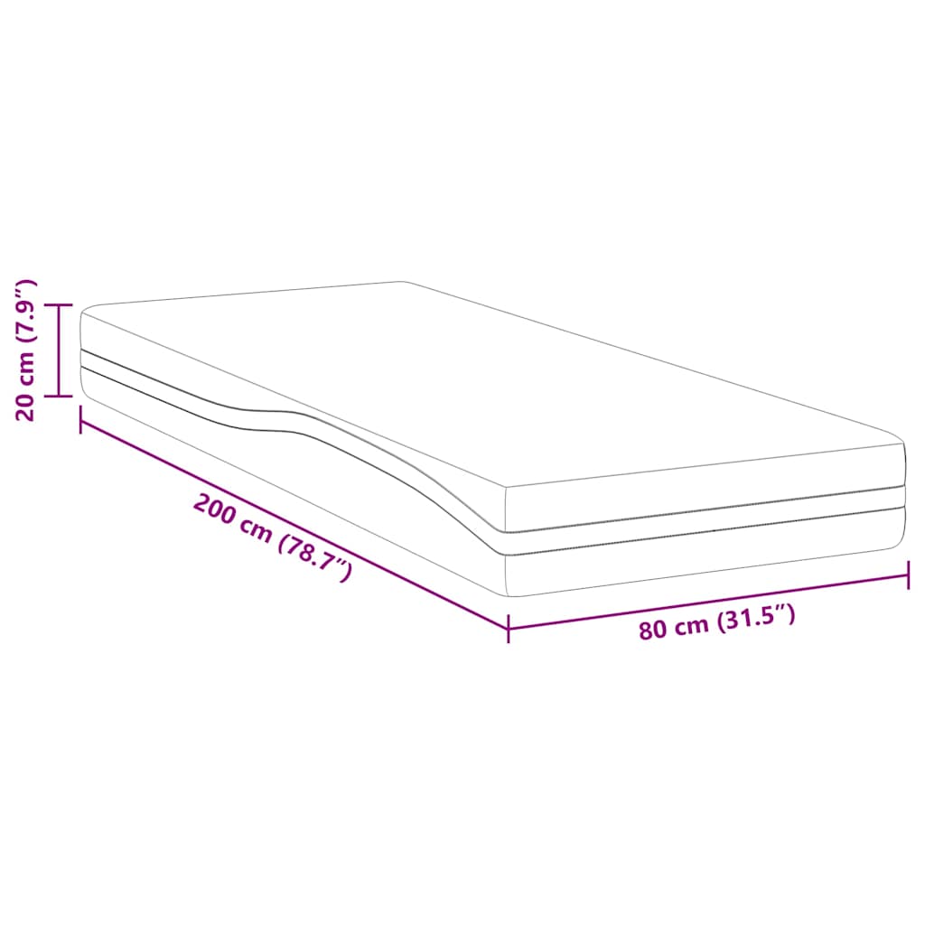 Madrac Bijela i crna 80 x 200 cm Žakar tkanina