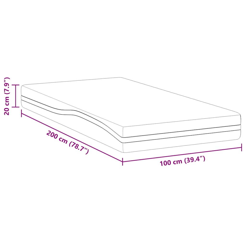 Madrac Bijela i crna 100 x 200 cm Žakar tkanina