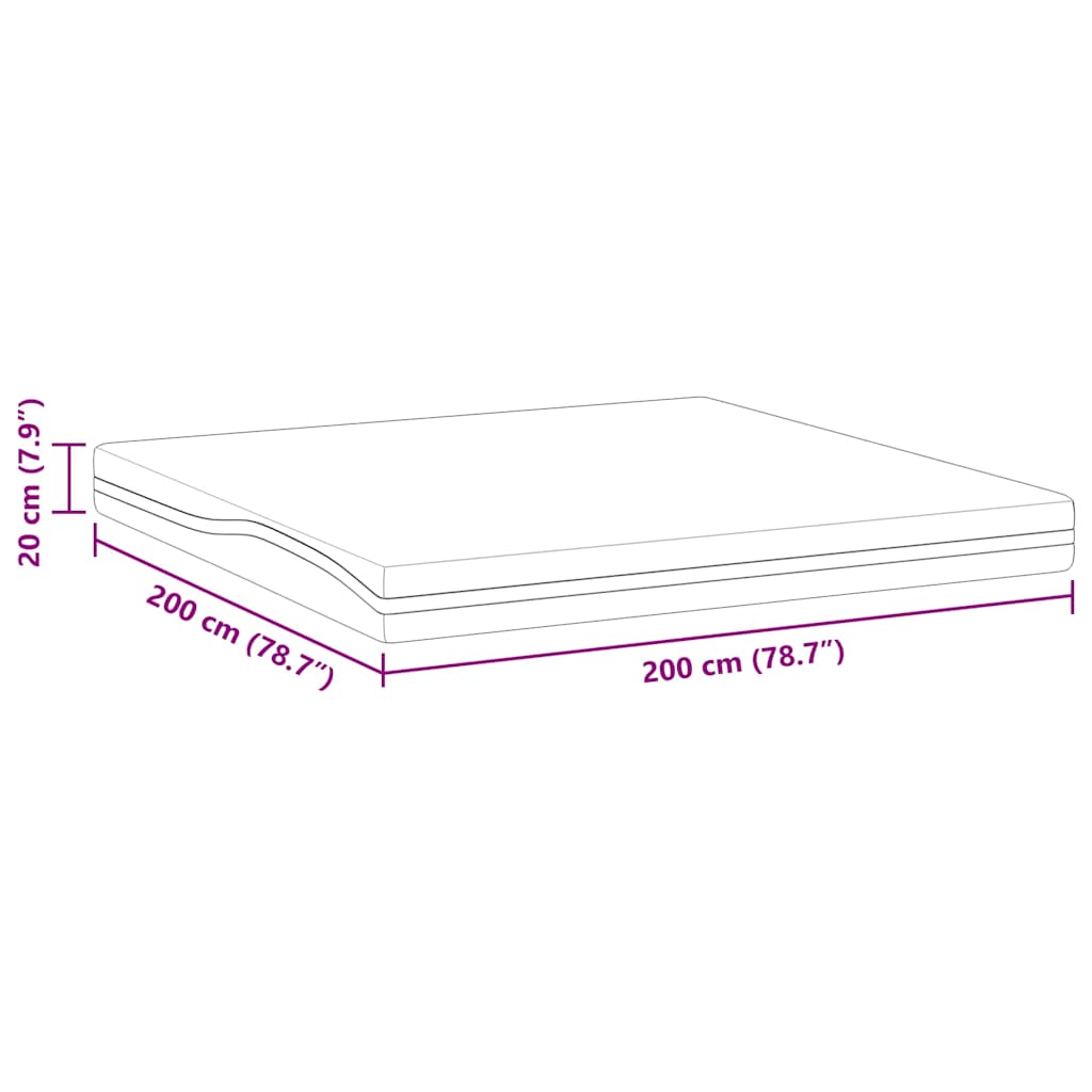 Madrac Bijela i crna 200 x 200 cm Žakar tkanina