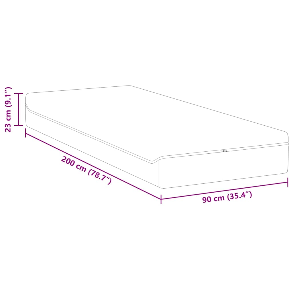 Madrac Bijela i siva 90 x 200 cm Žakar tkanina