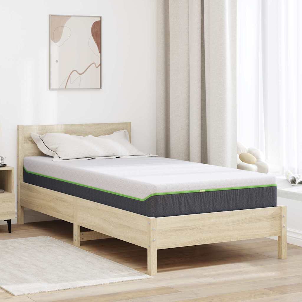 Madrac Bijela i siva 100 x 200 cm Žakar tkanina