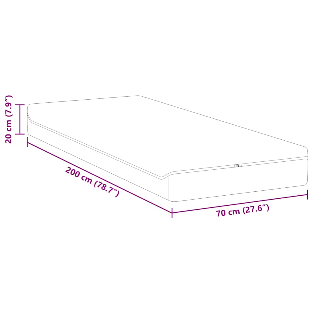 Madrac Bijela i siva 70 x 200 cm Žakar tkanina