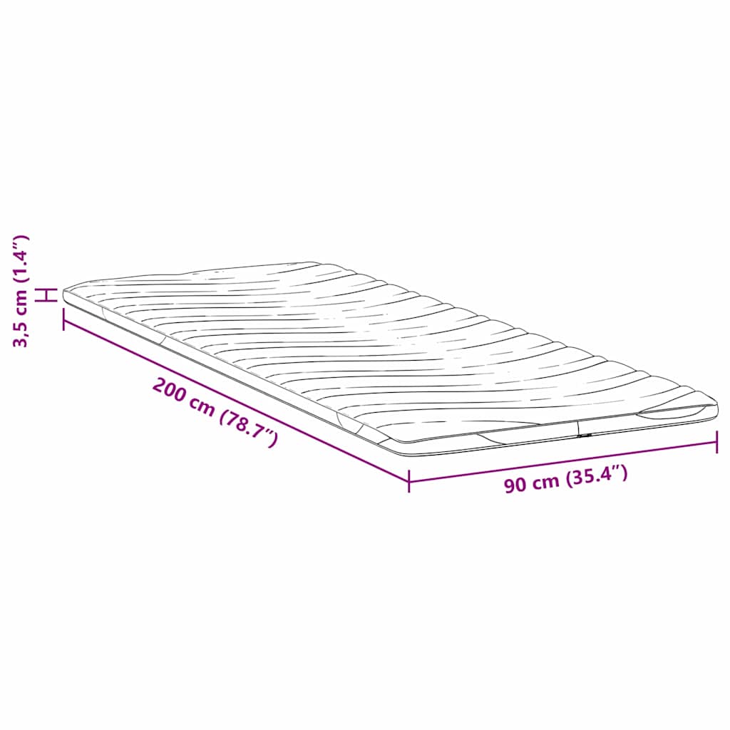 Nadmadrac Bijelo 90 x 200 cm Pleteno platno