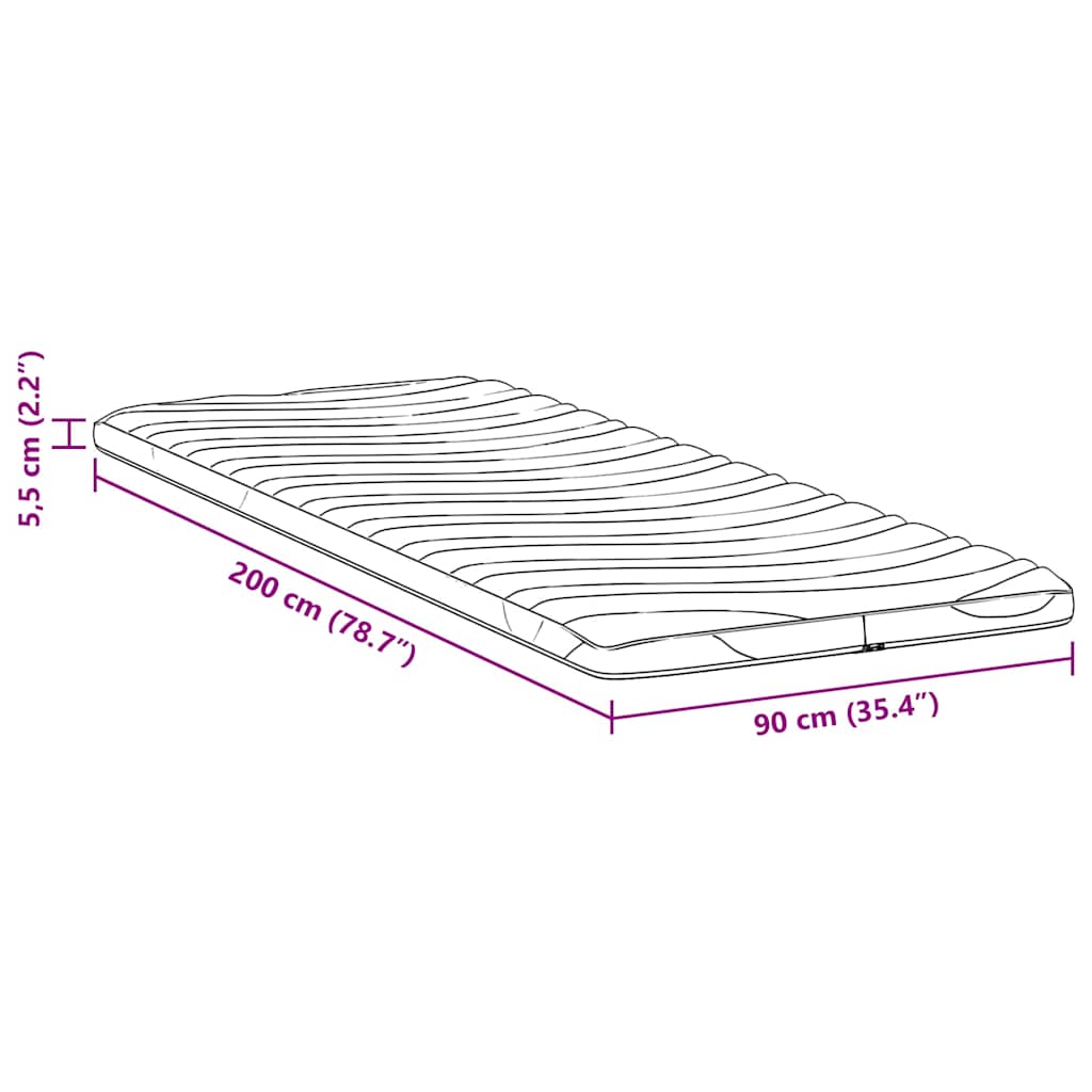 Nadmadrac Bijelo 90 x 200 cm Pleteno platno