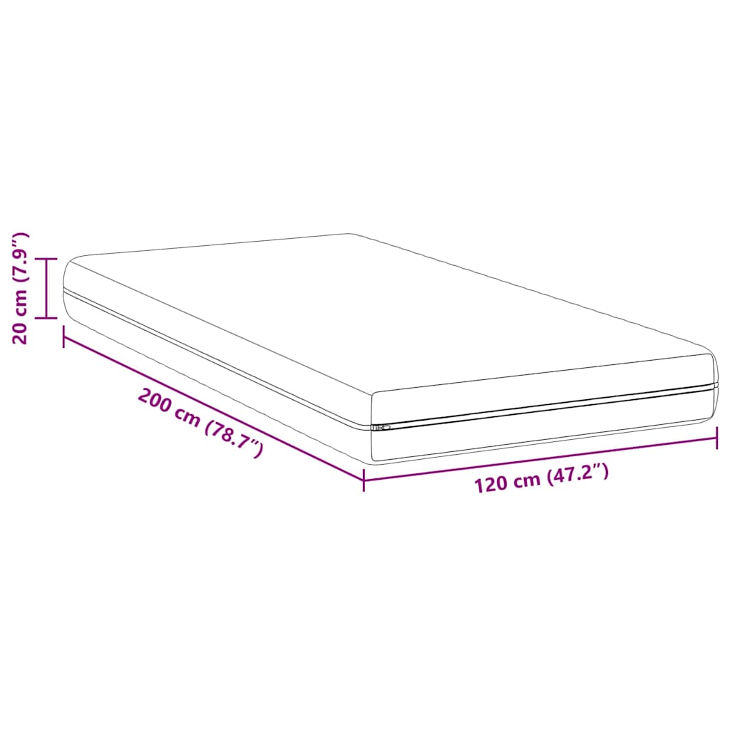 Madrac Bijeli 120 x 200 cm Pocket opruga