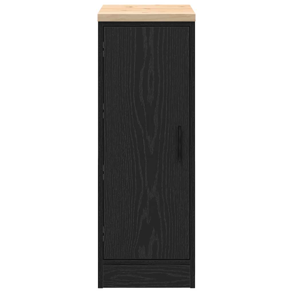 Garažni ormar za odlaganje crni 30x51x85 cm masivne borovine