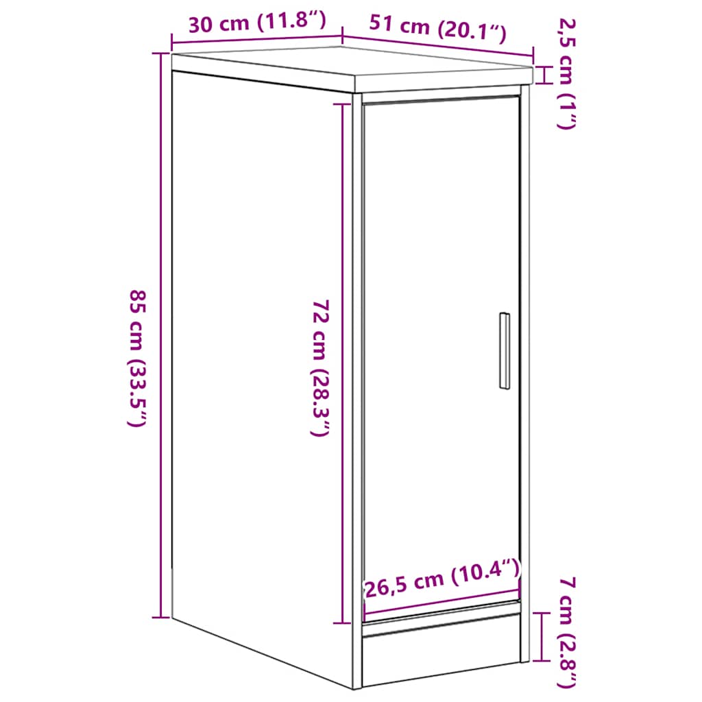 Garažni ormar za odlaganje 30x51x85 cm masivne borovine
