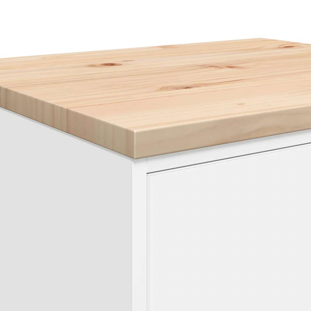 Garažni ormar za odlaganje bijeli 60x51x85 cm masivne borovine