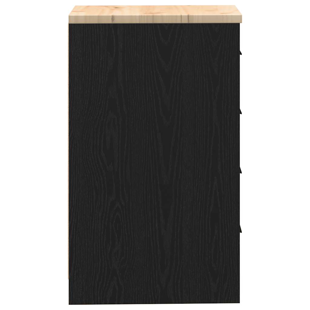 Garažni ormar za odlaganje crni 40x51x85 cm masivne borovine