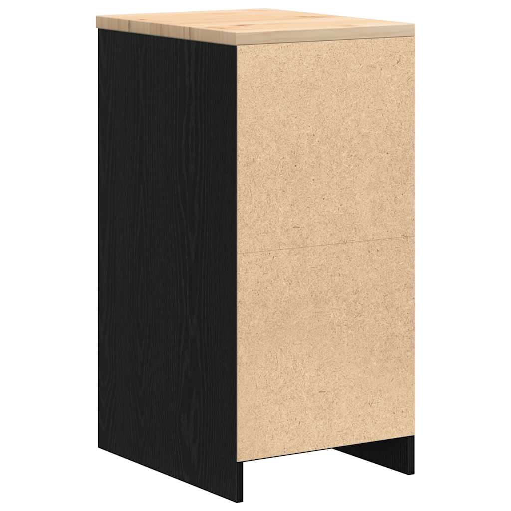 Garažni ormar za odlaganje crni 40x51x85 cm masivne borovine