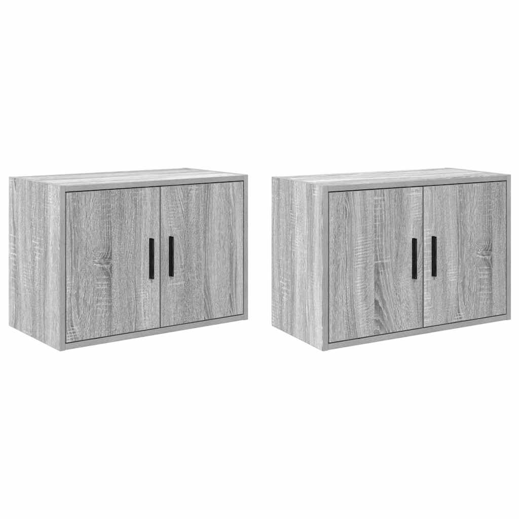 Garažni zidni ormarići 2 kom od konstruiranog drva Siva 60 x 30 x 41 cm