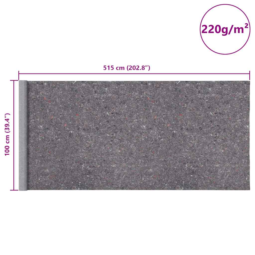 Neklizajući flis za slikanje 5 m 220 g/m² sivi