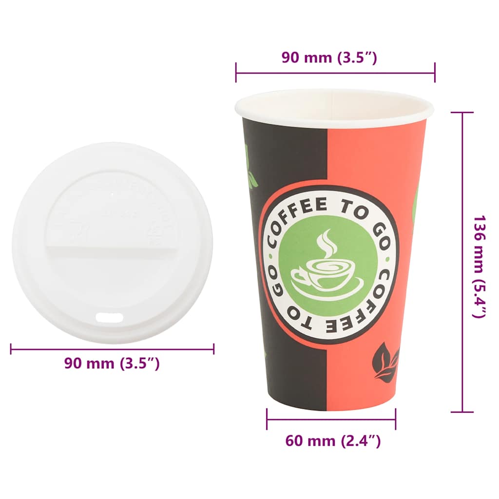 papirnate šalice za kavu s poklopcima 1000 kom 16 oz 400 ml