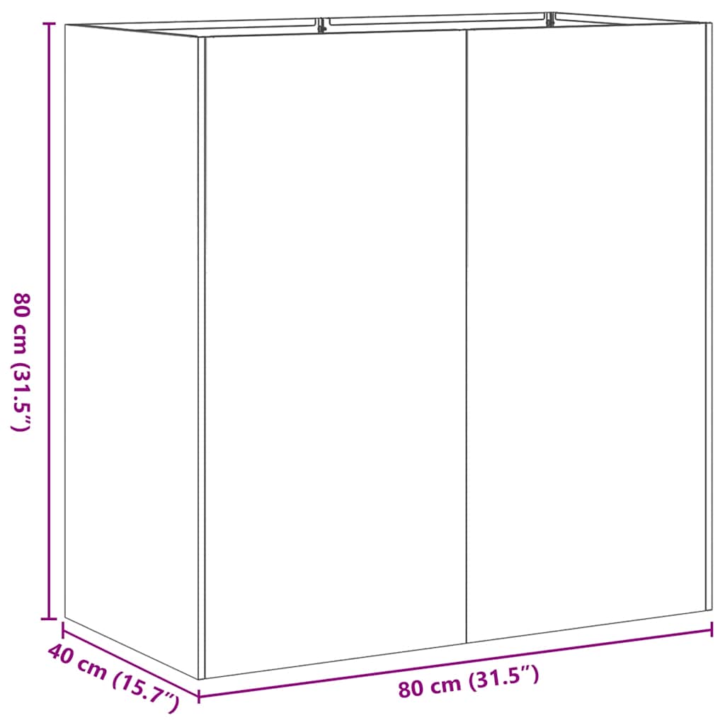 Sadilica crna 80x40x80 cm od hladno valjanog čelika