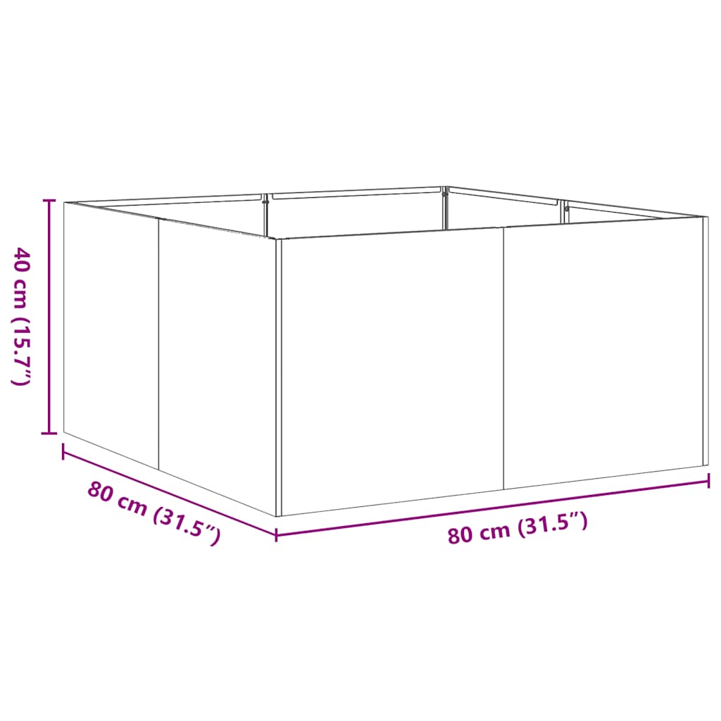 Sadilica crna 80x80x40 cm od hladno valjanog čelika