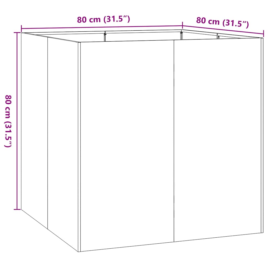 Sadilica antracit 80x80x80 cm od čelika