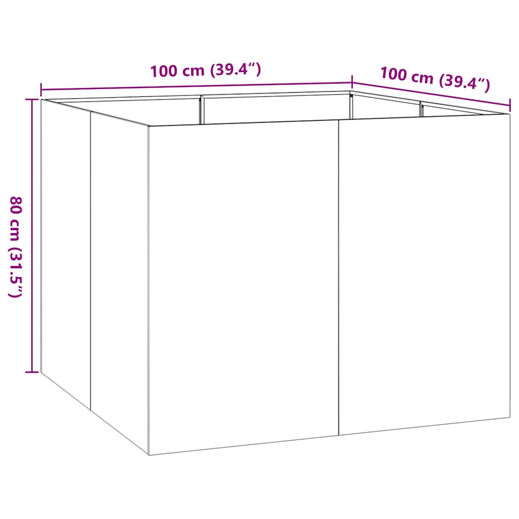 Sadilica crna 100x100x80 cm od čelika