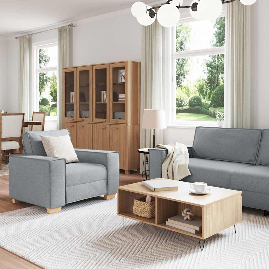 Sofa 3 pcs Svijetlo siva 220 x 80 x 84 cm Platnasta tkanina