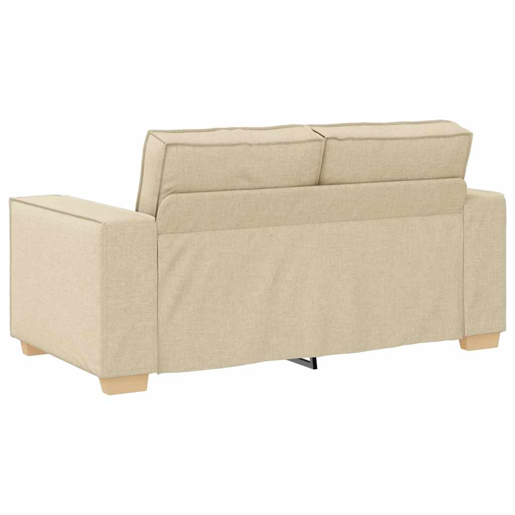 Sofa 3 pcs Krema 220 x 80 x 84 cm Platnasta tkanina