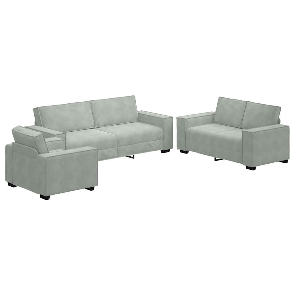 Sofa 3 kom. Svijetlo siva Platnasta tkanina