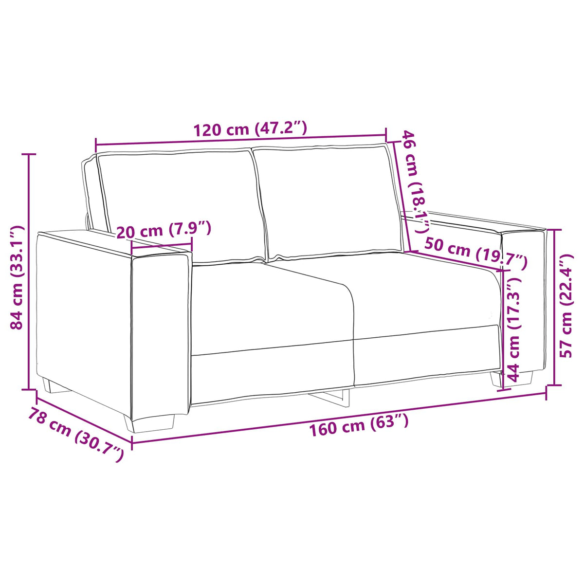 Sofa 3 kom. Svijetlo siva Platnasta tkanina