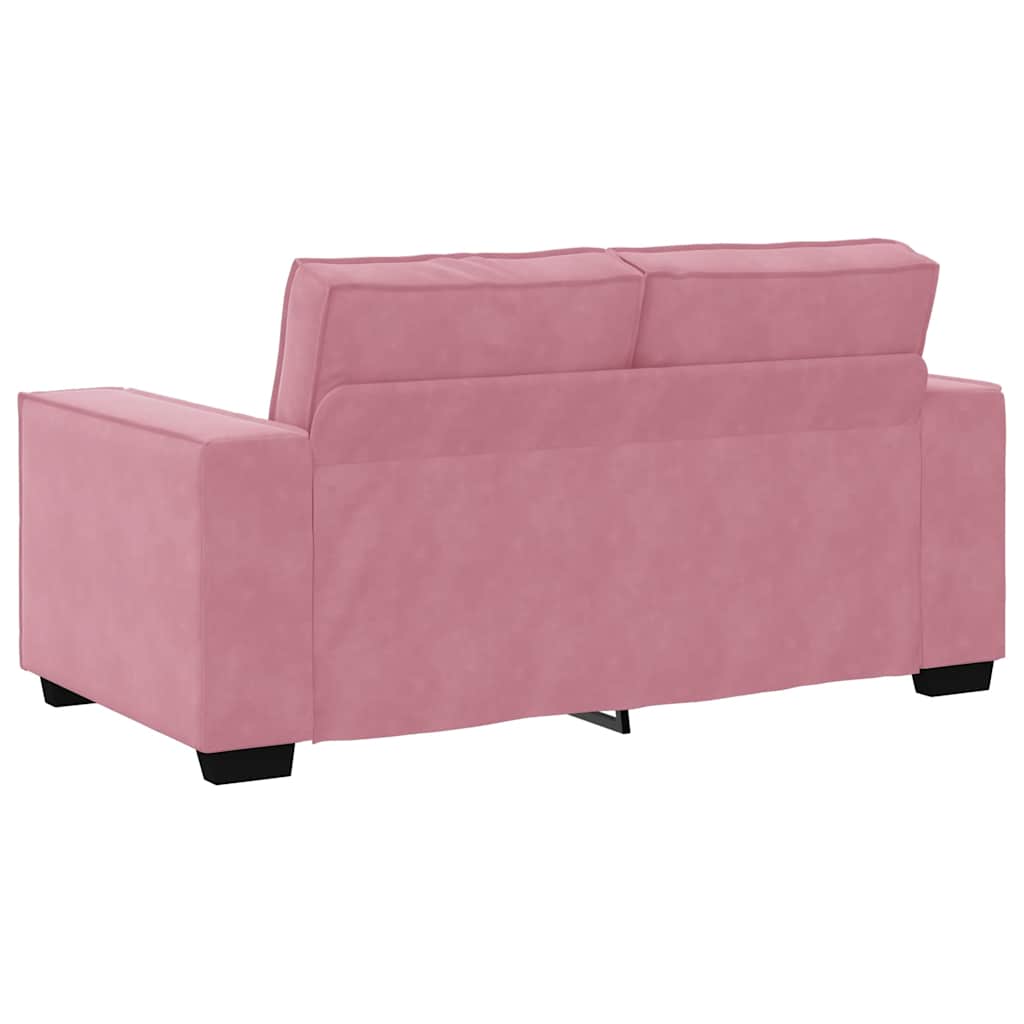 3-dijelni set sofa s jastucima, ružičasti baršun