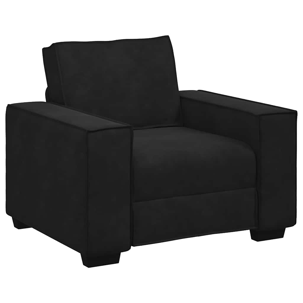 3-dijelni set sofa s jastucima crni baršun