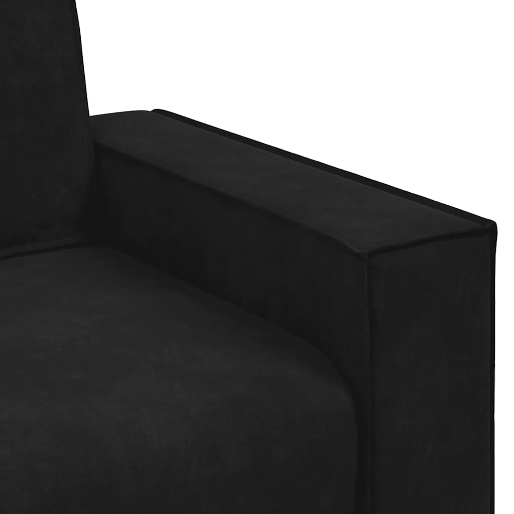 3-dijelni set sofa s jastucima crni baršun