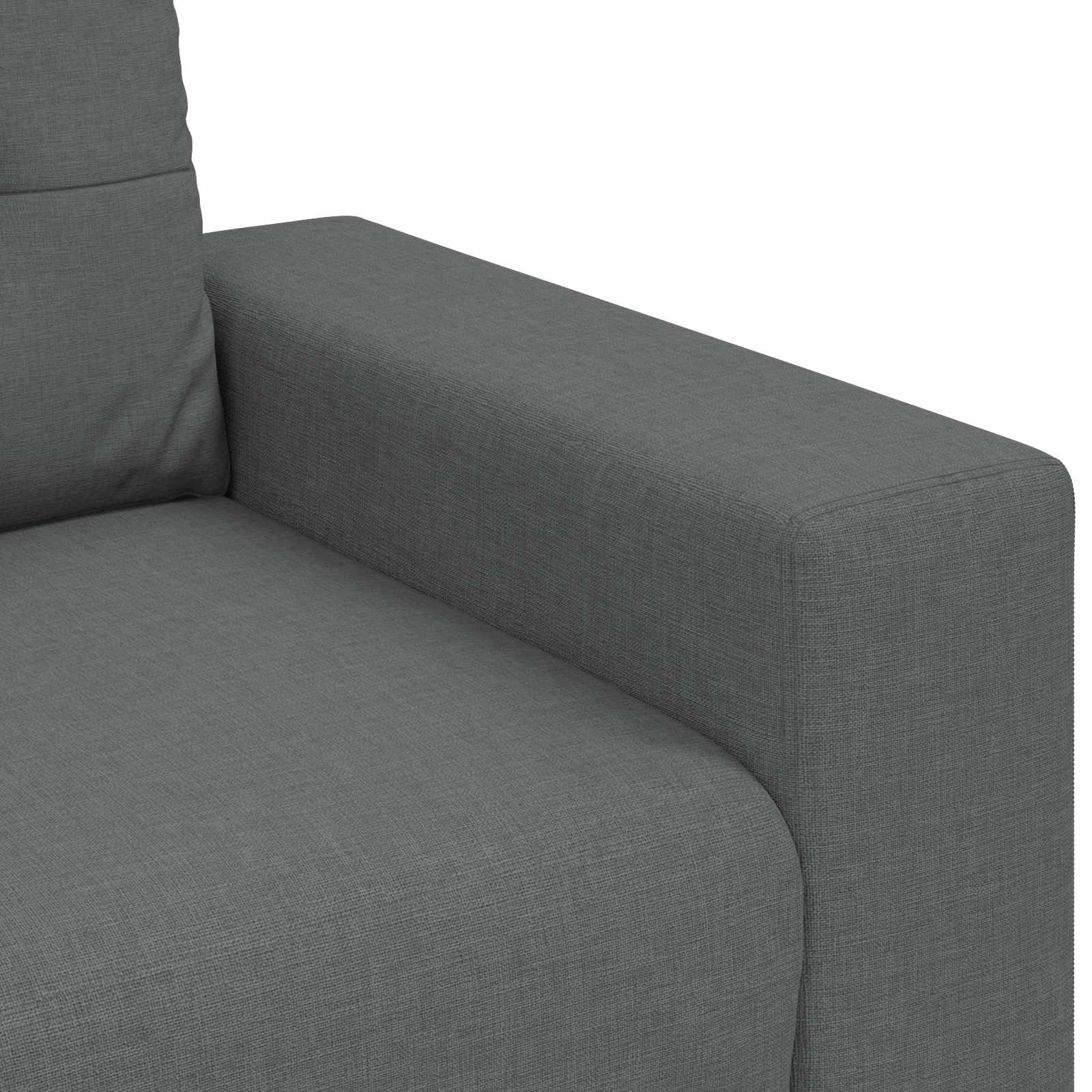 Sofa 3 pcs Tamno siva 221 x 80 x 80 cm Platnasta tkanina