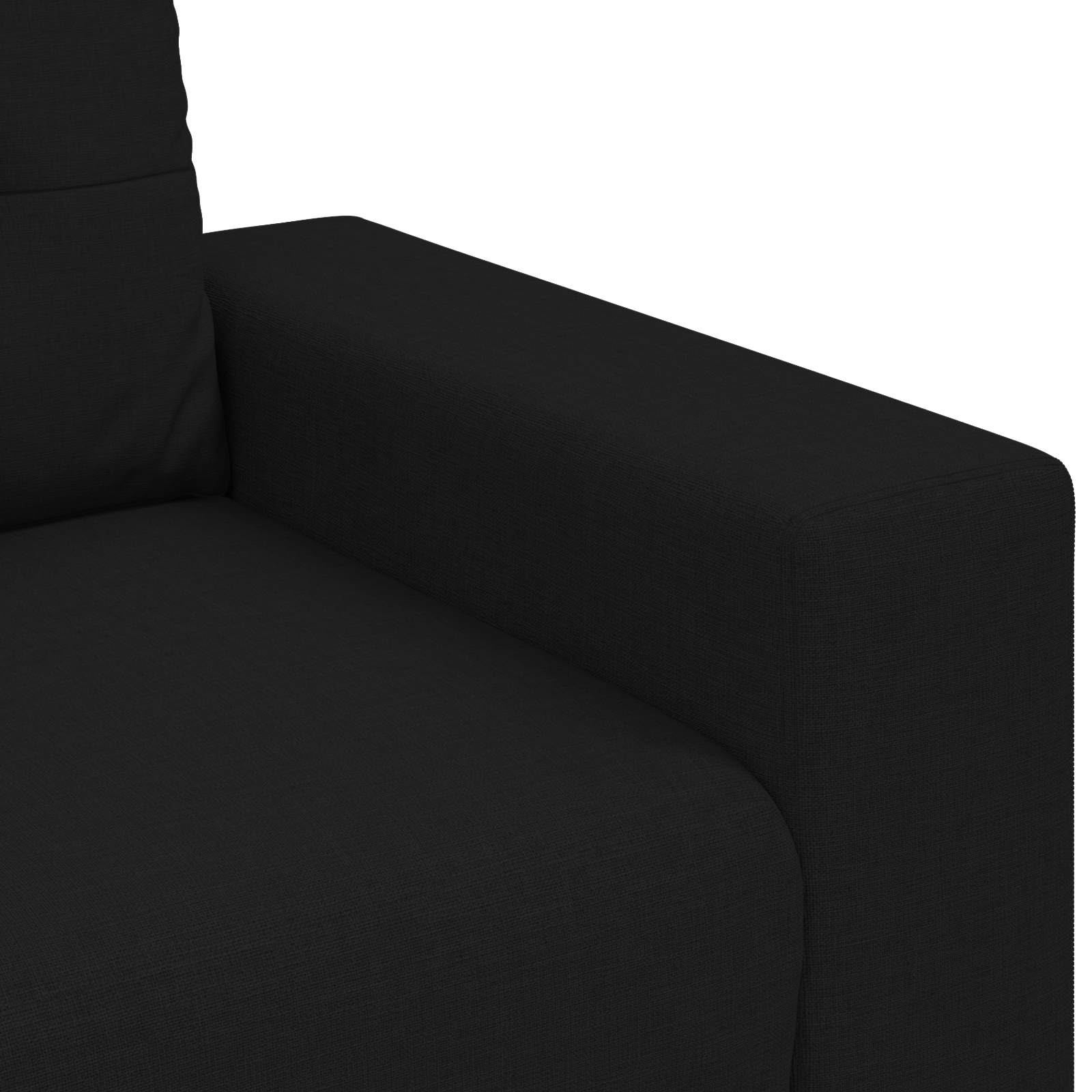 Sofa 3 pcs Crna 221 x 80 x 80 cm Platnasta tkanina