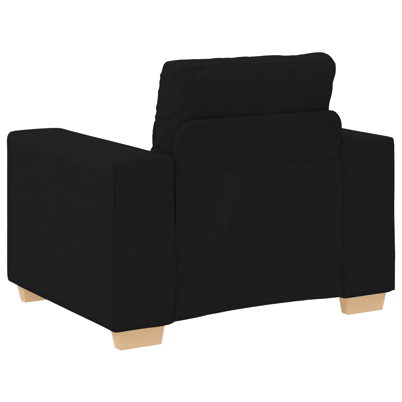 Sofa 3 pcs Crna 221 x 80 x 80 cm Platnasta tkanina