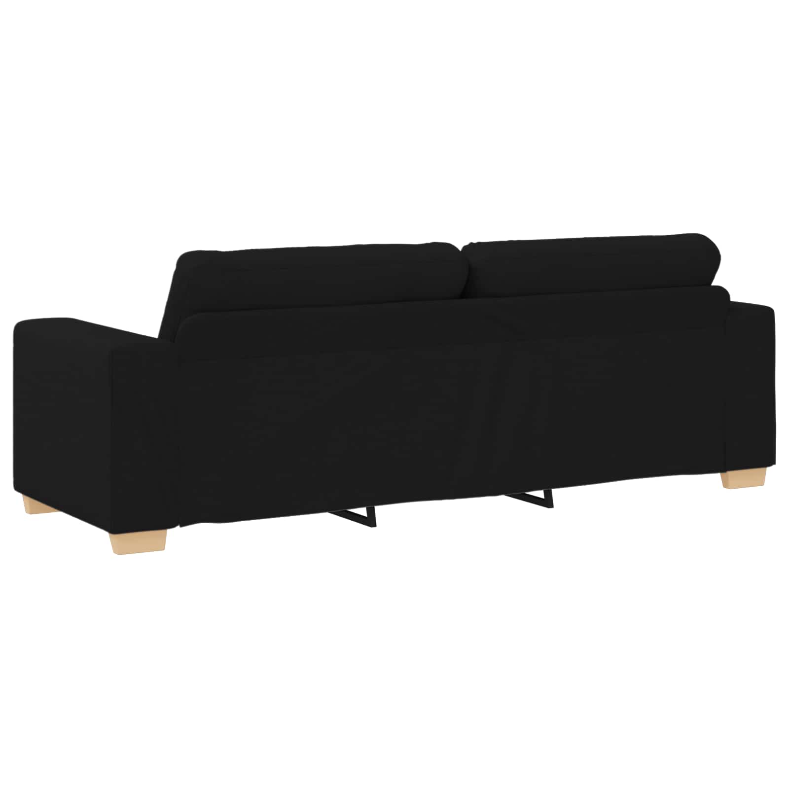 Sofa 3 pcs Crna 221 x 80 x 80 cm Platnasta tkanina