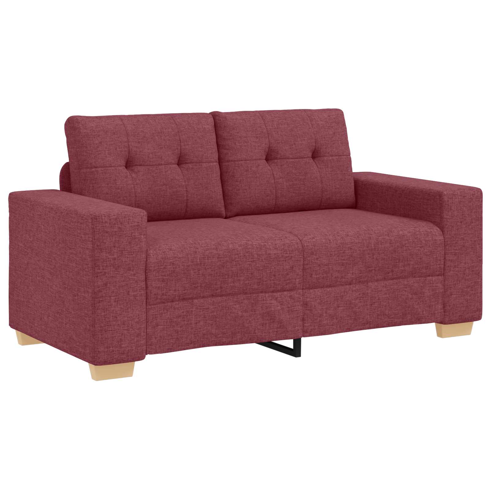 Sofa 3 pcs Vjetrovita Crvena 221 x 80 x 80 cm Platnasta tkanina
