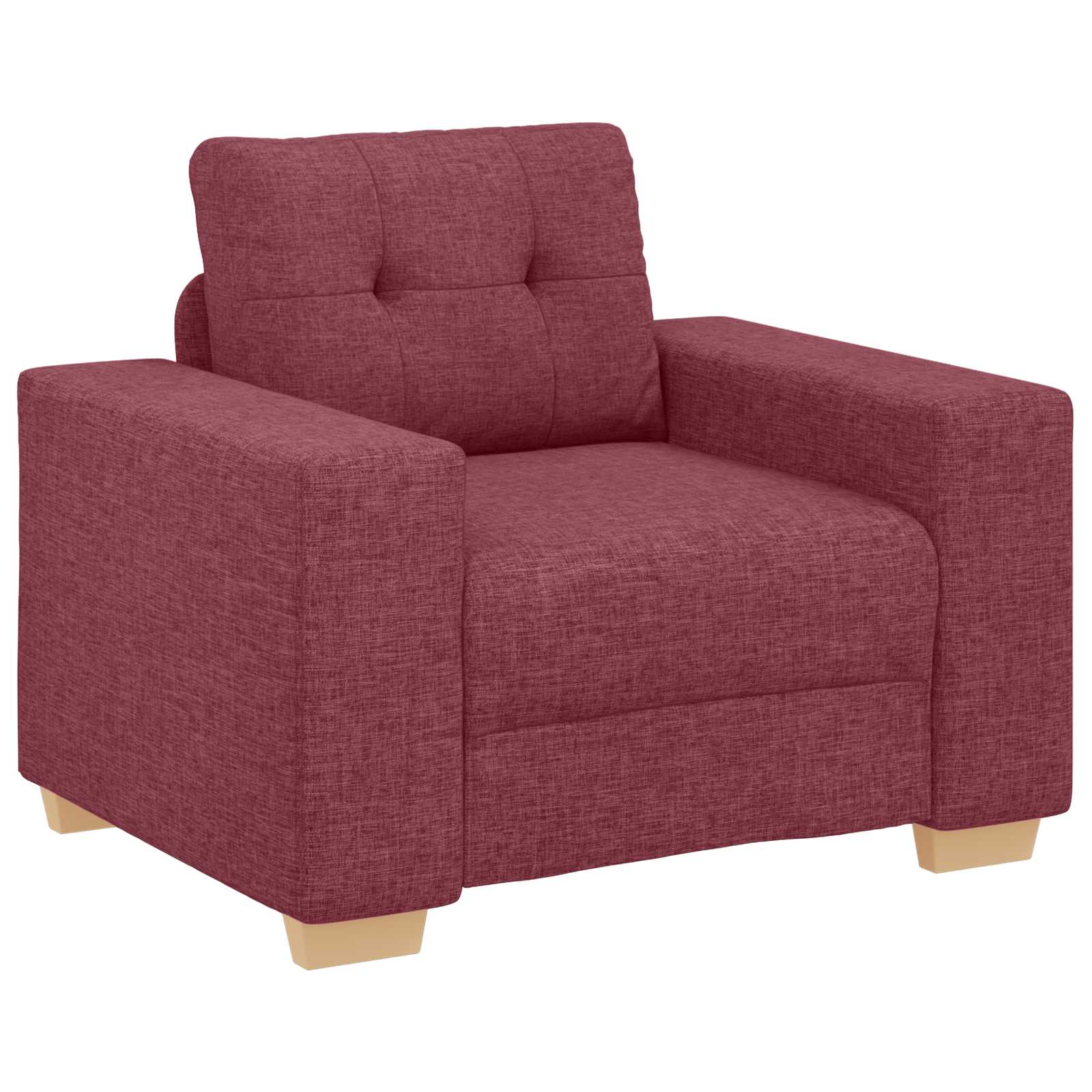 Sofa 3 pcs Vjetrovita Crvena 221 x 80 x 80 cm Platnasta tkanina