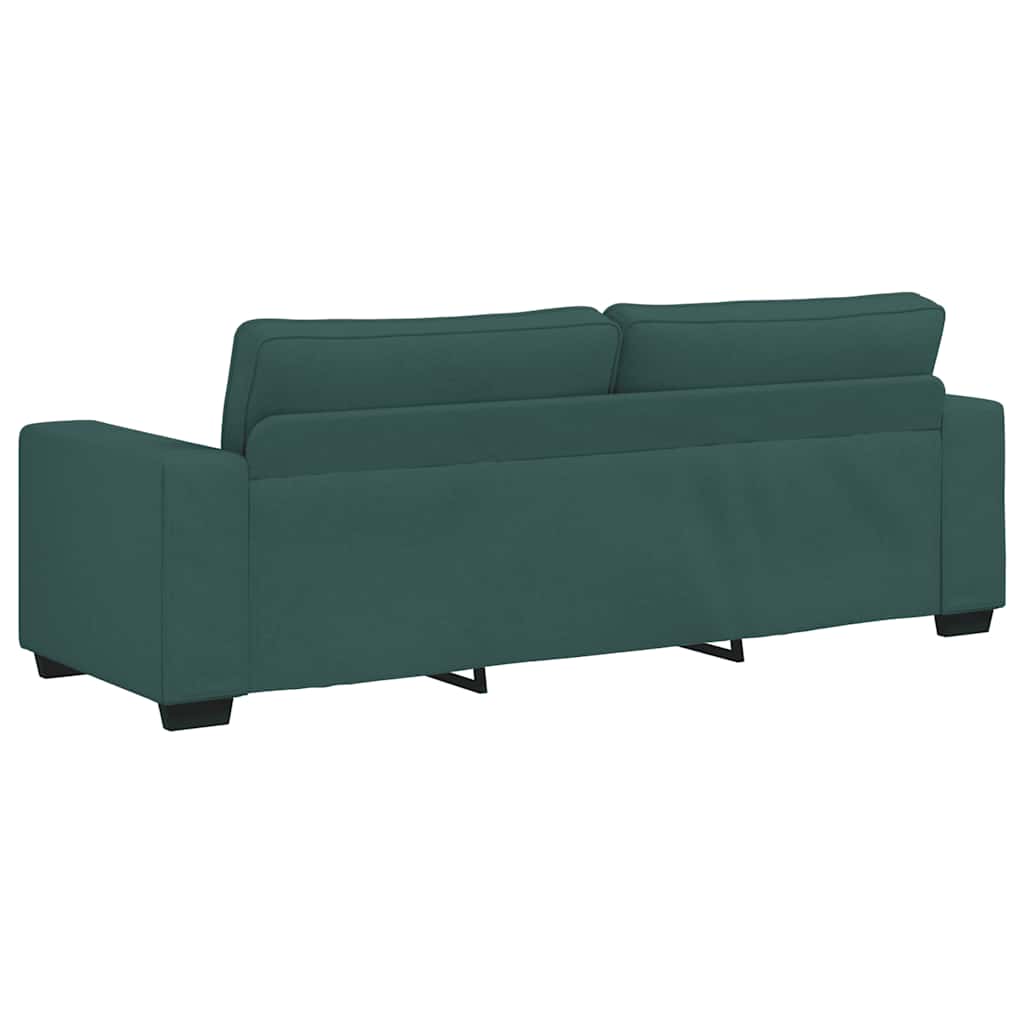 3-dijelni set sofa s jastucima, tamnozelena tkanina